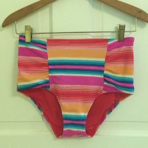 AEO Aerie EUC Hi Rise striped bikini bottom